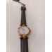 VINTAGE Lanvin γυναικείο ρολόι με επίχρυσο καντράν και μαύρο δερμάτινο λουράκι (VIN08)